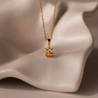Ombre Topaz Flower Necklace Silver 18K Gold Plated
