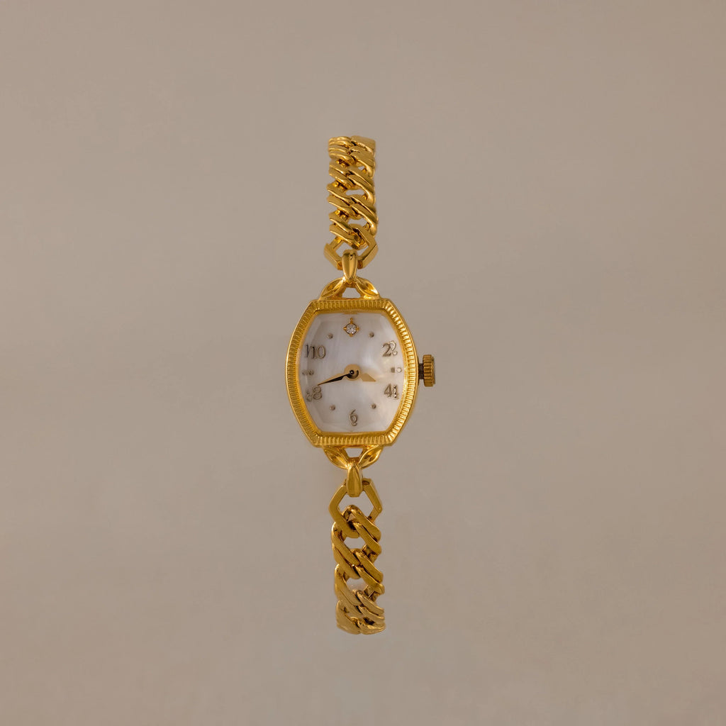 Heirloom Chain Link Timepiece Silver 18K Gold Plated