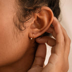 Diamond Jady Wire Hoops Silver 18K Gold Plated
