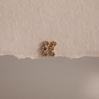 Amethyst Cluster Flatback Studs Silver 18K Gold Plated