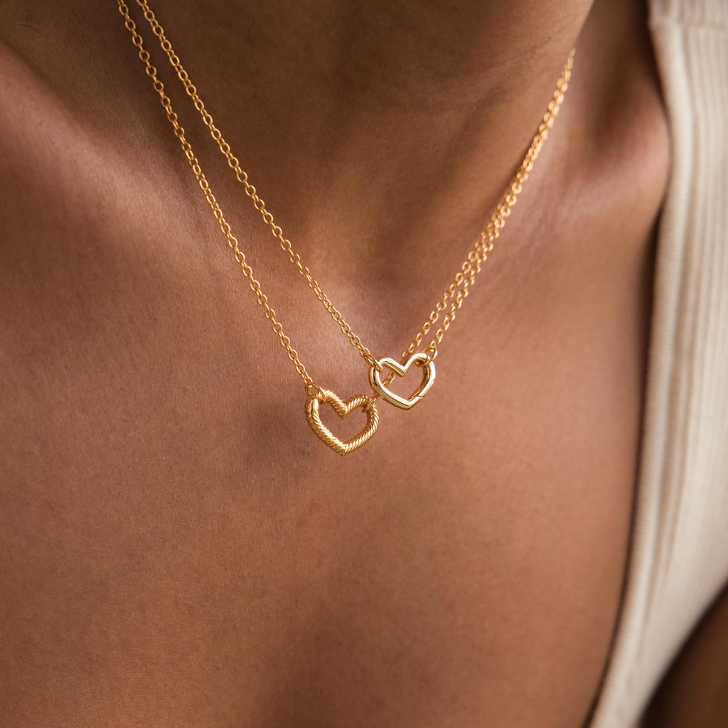 Heart Carabiner Set Silver 18K Gold Plated