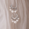 Pearl Chandelier Huggies