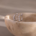 Lace Diamond Hoops Silver 18K Gold Plated