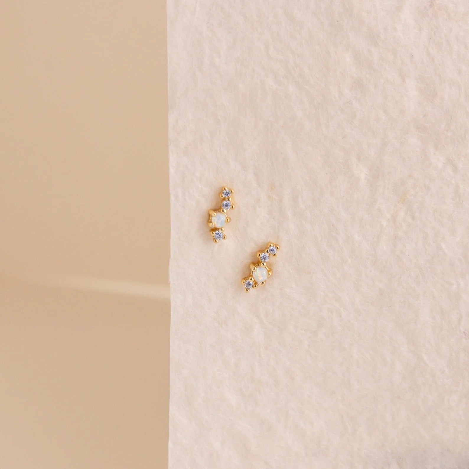 Nile Opal and Diamond Studs