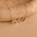 Mellow Name Heart Birthstone Necklace