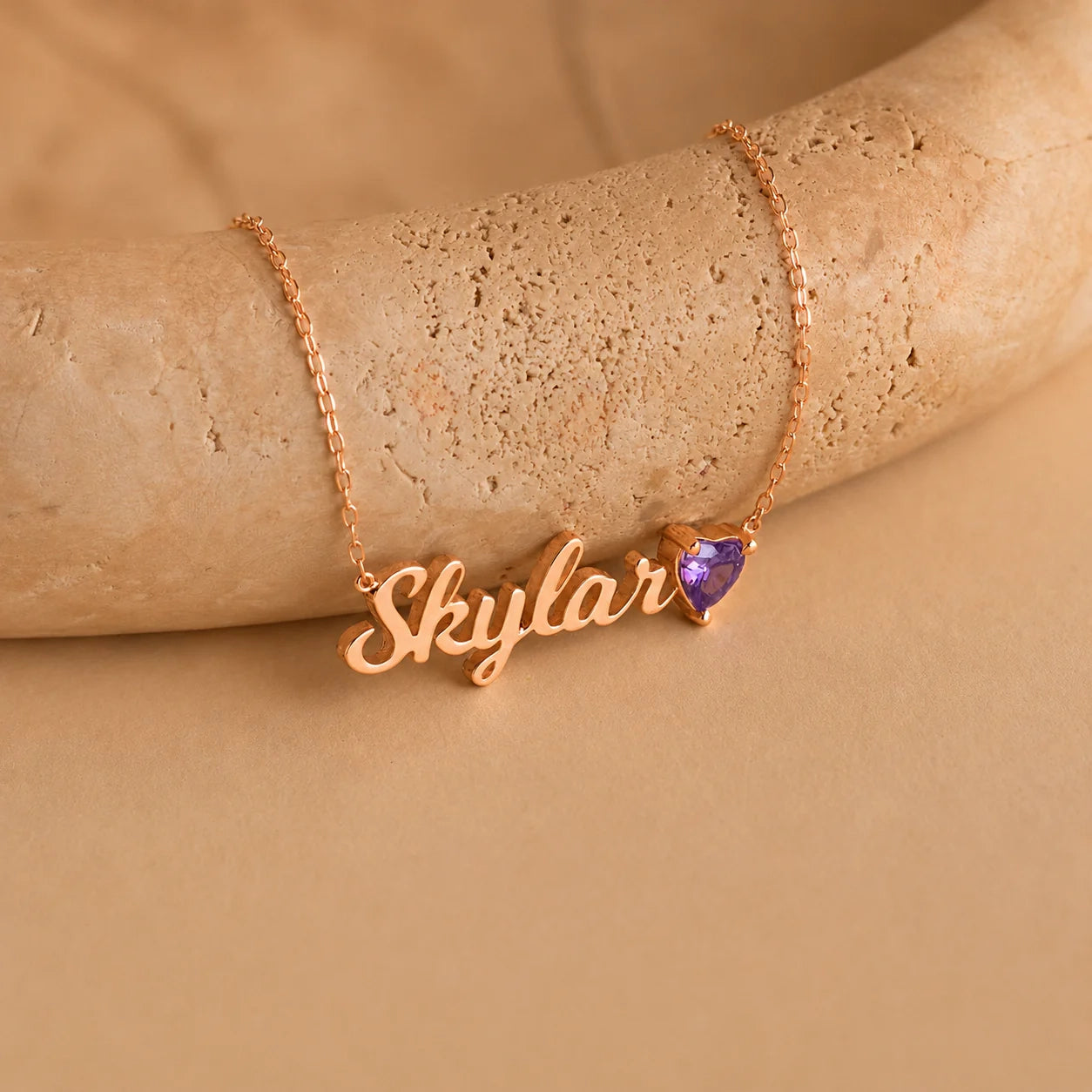 Mellow Name Heart Birthstone Necklace
