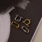 Bar & Carabiner Charm Set Silver 18K Gold Plated