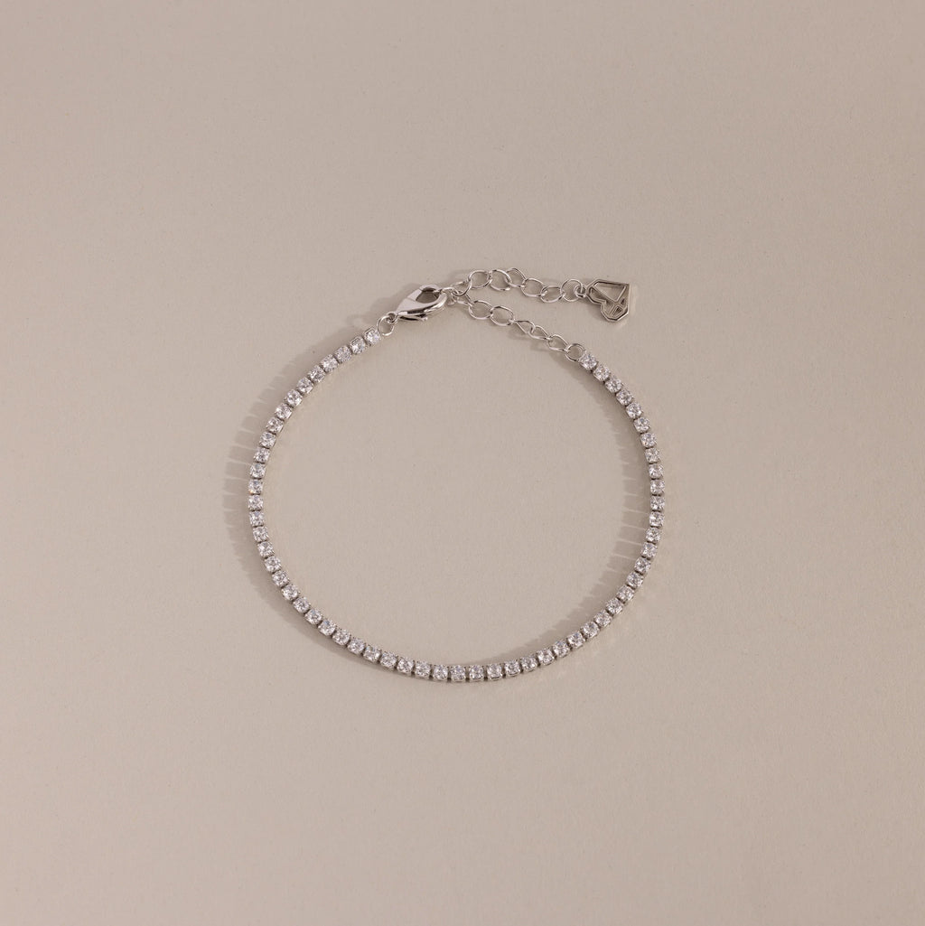 Classic Diamond Tennis Bracelet Silver 18K Gold Plated