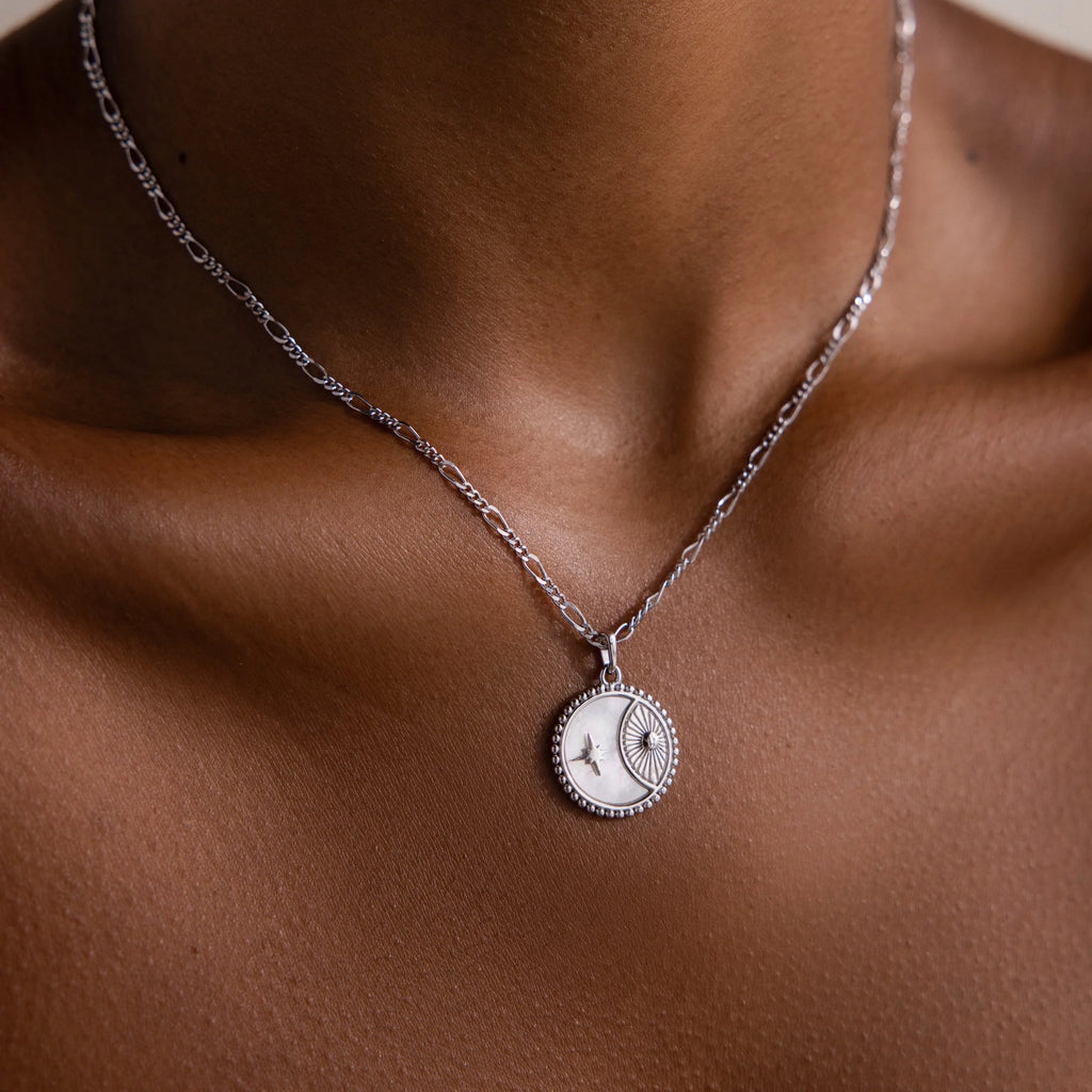 Gabi Coin Necklace Silver 18K Gold Plated