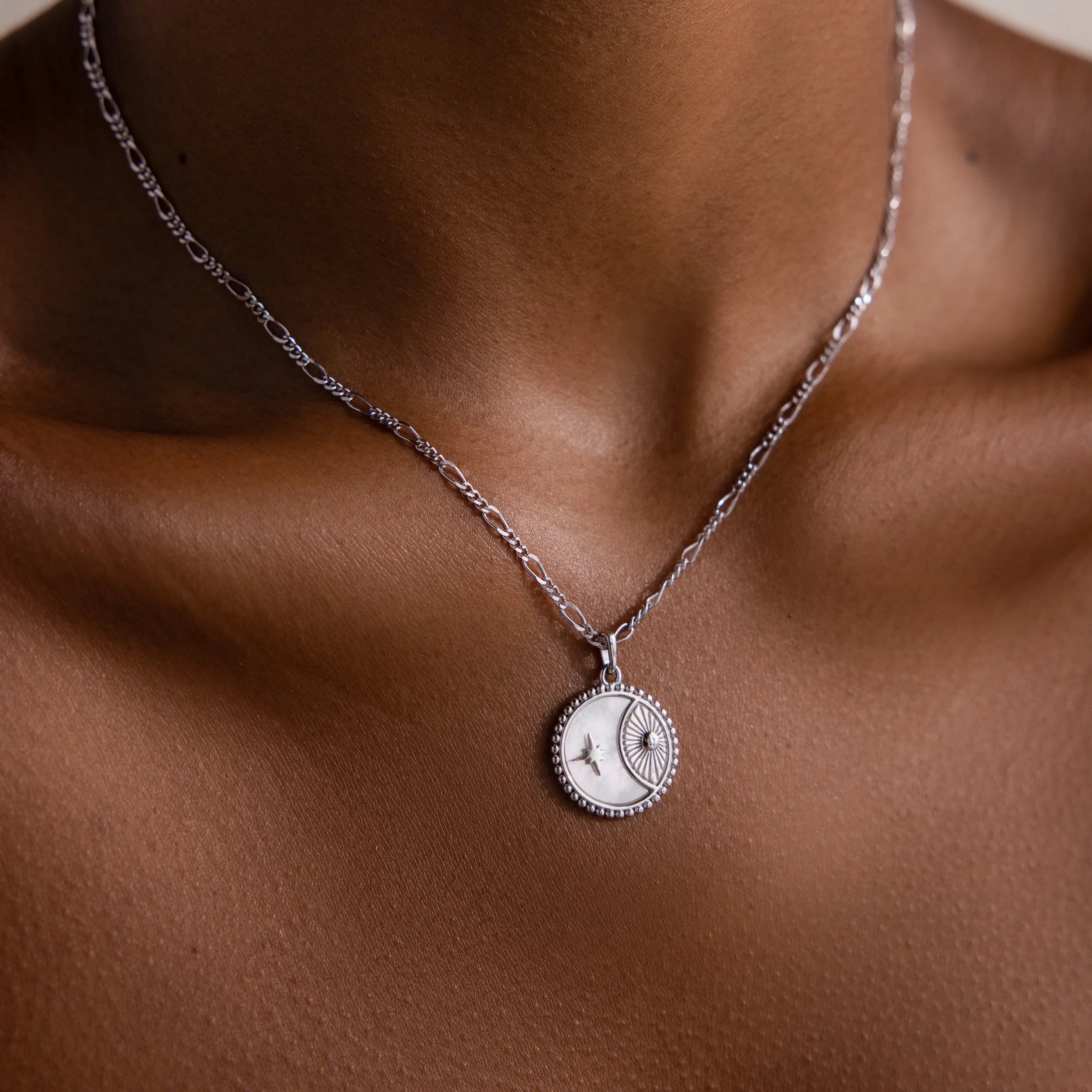 Gabi Coin Necklace Silver 18K Gold Plated