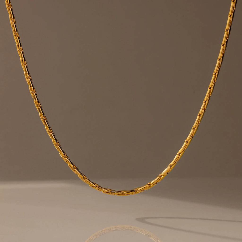 Bold Link Chain Necklace Silver 18K Gold Plated