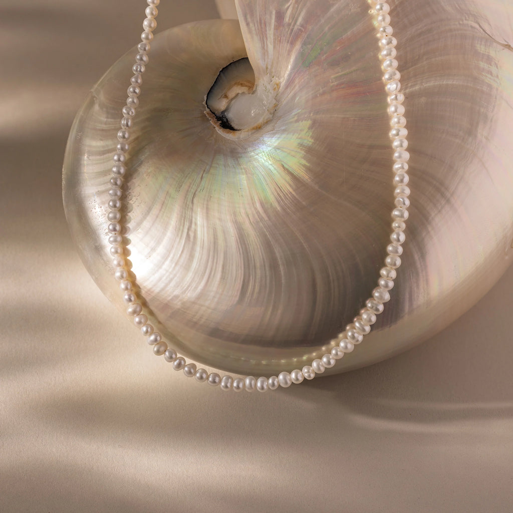 Venus Pearl Necklace  Silver 18K Gold Plated