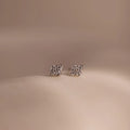 Diamond Geometric Studs Silver 18K Gold Plated
