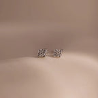 Diamond Geometric Studs Silver 18K Gold Plated