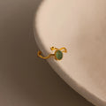 Open Sculpted Jade Ring Silver 18K Gold Plated