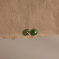 Jade Bird Studs Silver 18K Gold Plated
