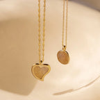 Fingerprint Heart Pendant Necklace Silver 18K Gold Plated