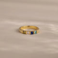 Multiple Birthstone Band Silver 18K Gold Plated