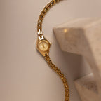 Petite Round Timepiece Silver 18K Gold Plated