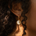 Pia Pearl Coin Hoops Silver 18K Gold Plated