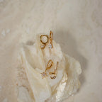Diamond Drop Huggies Silver 18K Gold Plated
