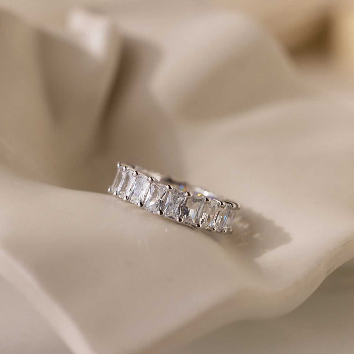 Diamonds Colette Eternity Ring Silver 18K Gold Plated