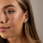 Pearl Diamond Cluster Studs Silver 18K Gold Plated
