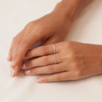 Thin Stacking Rings Set Silver 18K Gold Plated