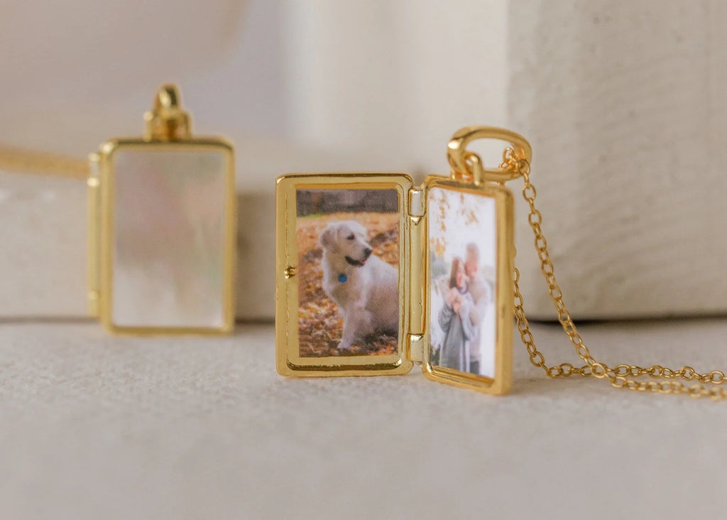 Pearl Locket Necklace Silver 18K Gold Plated