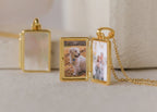 Pearl Locket Necklace Silver 18K Gold Plated