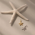 Pave Starfish Charm Silver 18K Gold Plated