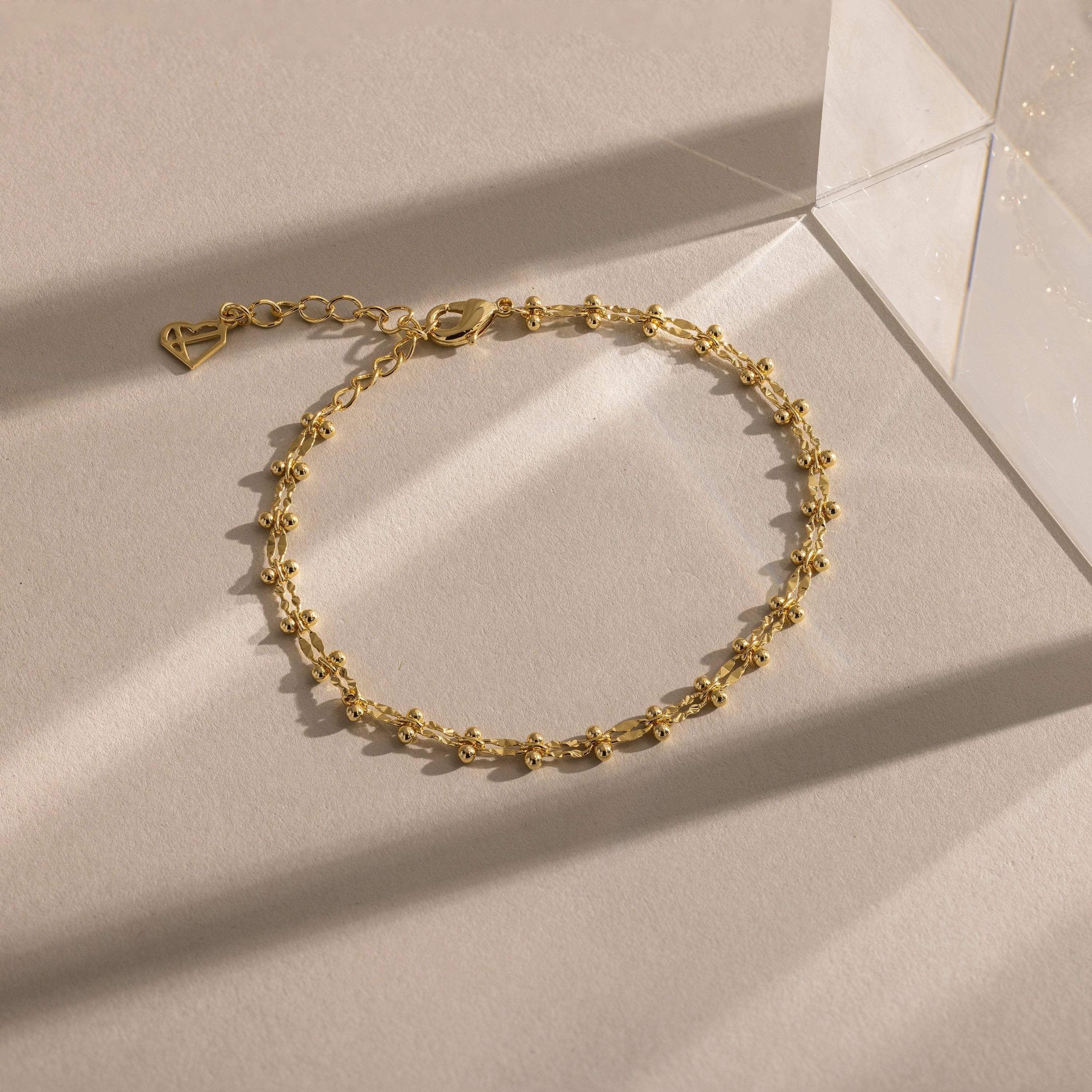Dainty Mirror Chain Bracelet Silver 18K Gold Plated