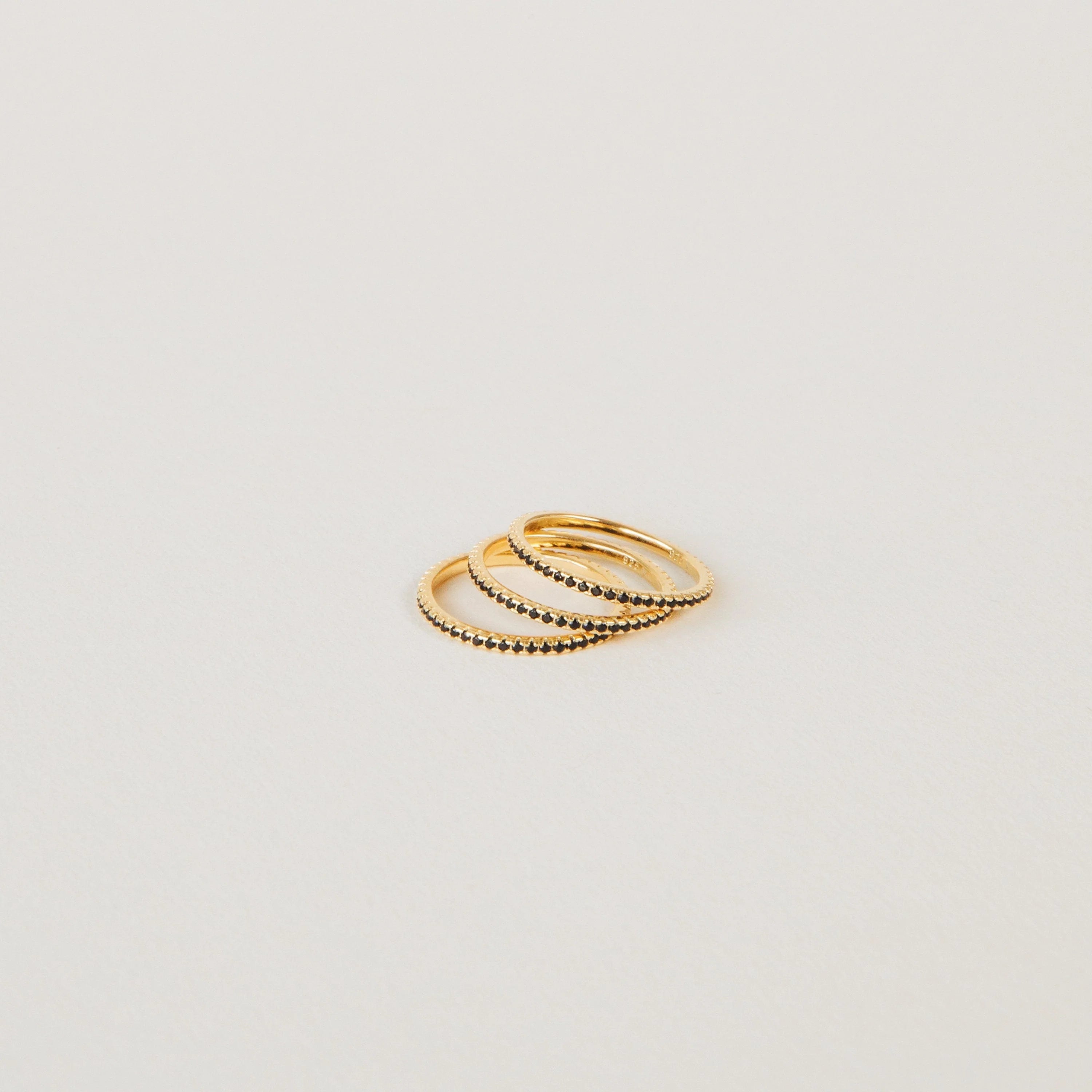 Black Diamond Eternity Band Silver 18K Gold Plated