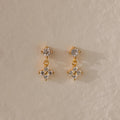 Diamond Flower Flat Back Studs Silver 18K Gold Plated