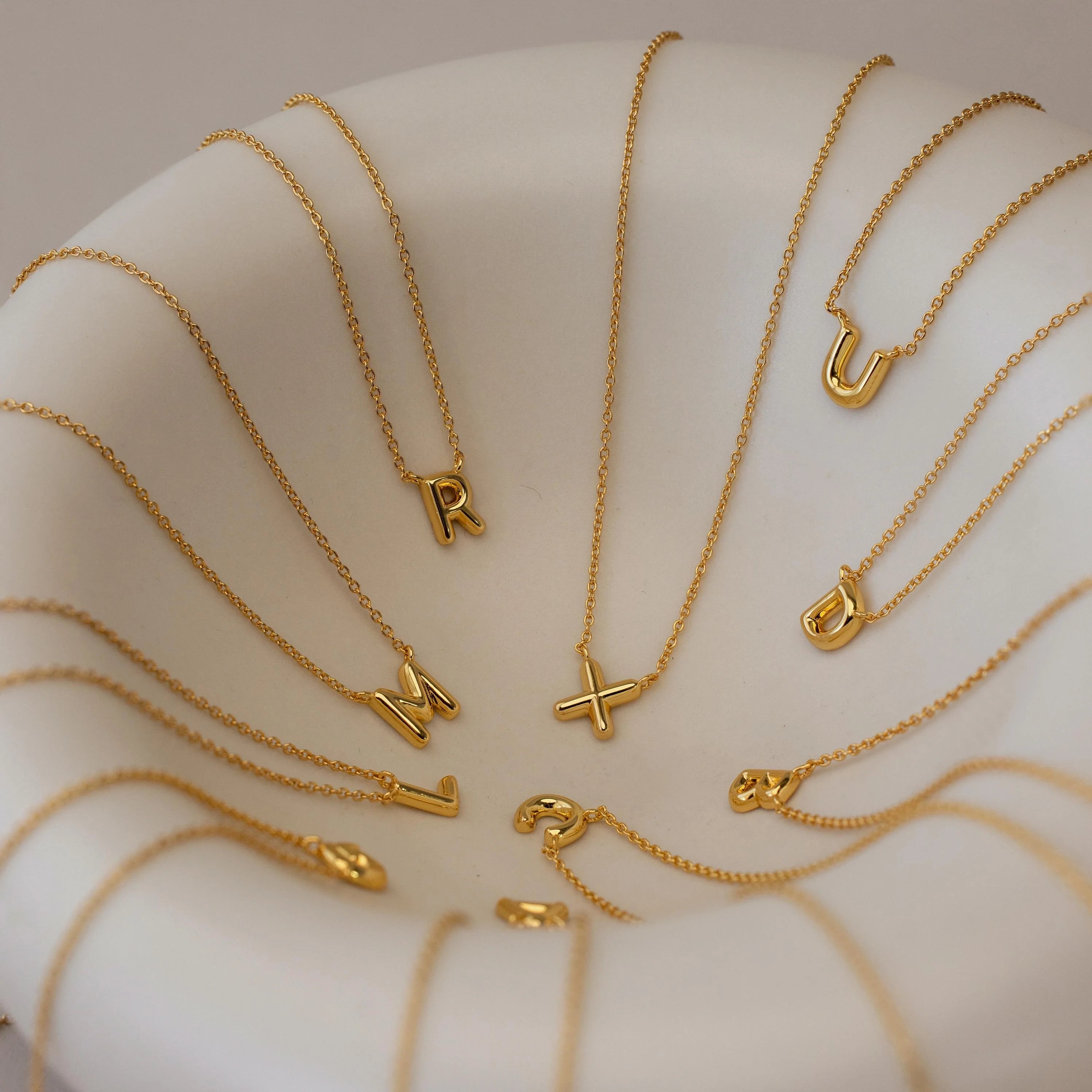 Dainty Bubble Letter Necklace  Silver 18K Gold Plated