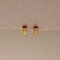 Multiple Baguette Birthstone Huggies Silver 18K Gold Plated
