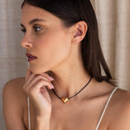 Chunky Puff Heart Necklace Silver 18K Gold Plated