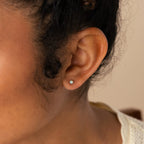 Opal Threader Huggies Silver 18K Gold Plated
