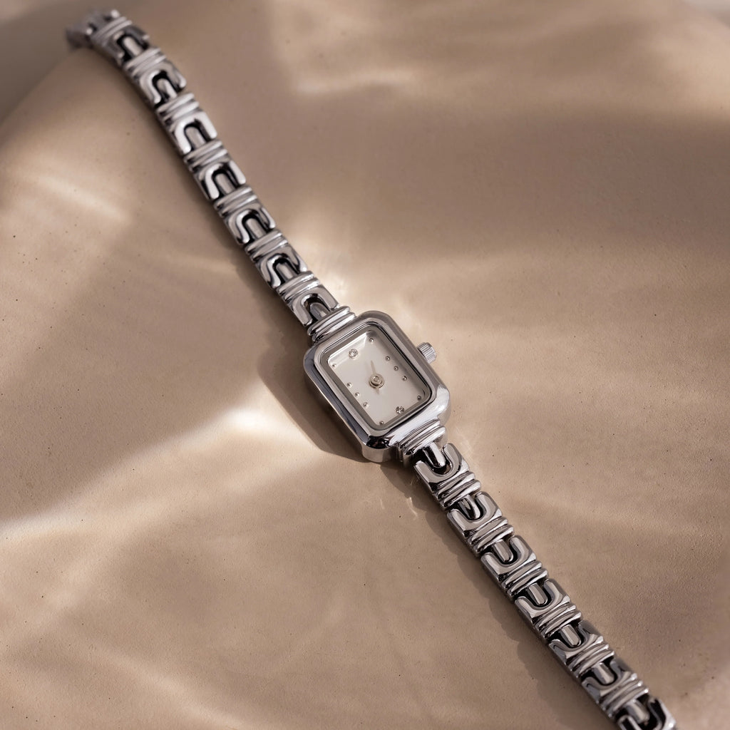 Azteca Link Timepiece Silver 18K Gold Plated