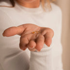 Duo Pet Initial Ring Silver 18K Gold Plated