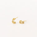 Maze Half Hoops Silver 18K Gold Plated