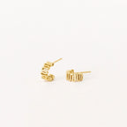 Maze Half Hoops Silver 18K Gold Plated