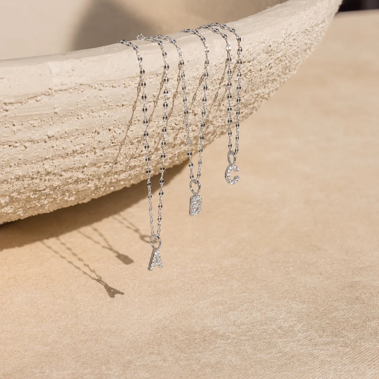 Dainty Pave Letter Necklace