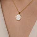 Pearl Rose Necklace Silver 18K Gold Plated