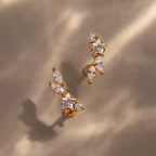 Diamond Starfall Flatback Climbers Silver 18K Gold Plated