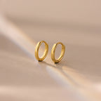 8mm Dainty Huggies Silver 18K Gold Plated