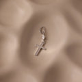 Diamond Drop Cross Charm Silver 18K Gold Plated