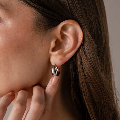 Bold Teardrop Earring Silver 18K Gold Plated