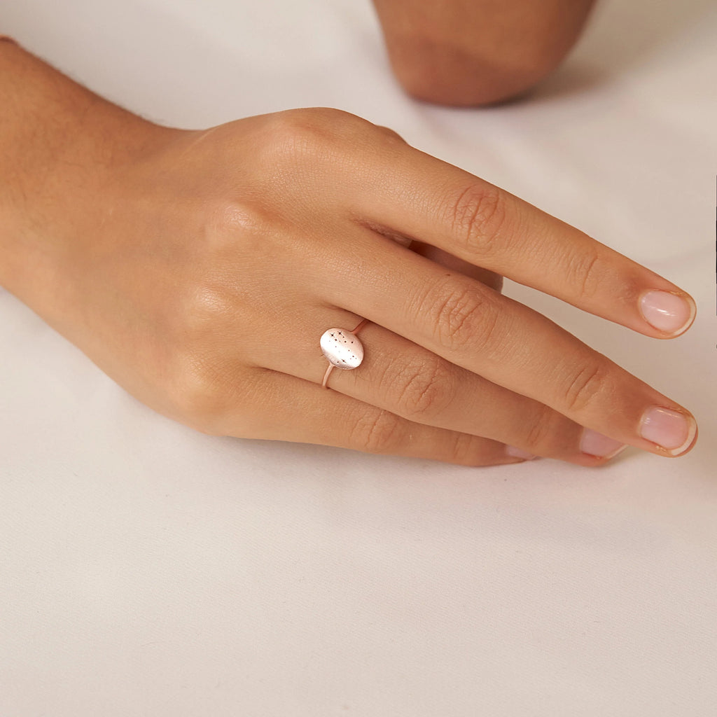 Constellation Oval Ring Silver 18K Gold Plated