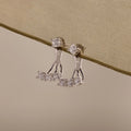 Diamond Cascade Ear Jackets Silver 18K Gold Plated